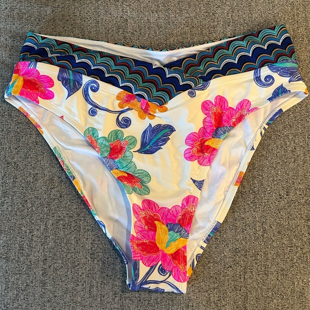 Cupshe Boho Patchwork Floral Bikini Bottom XL Women’s NWT